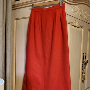 Vintage Sag Harbor Red Wool Pencil Skirt